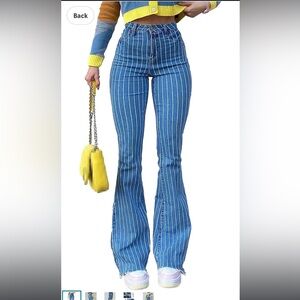 Striped Flare Jeans